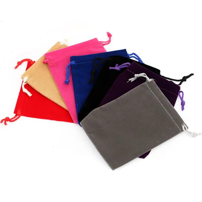 

10pcs/lot 7x9 cm Small Drawstring Black Red Velvet Jewelry Bag Gifts Jewelry Pouches Wedding Christmas Bags Packaging