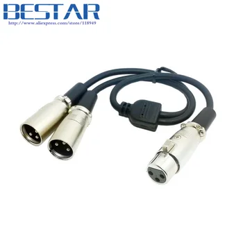 

3pin XLR Female To Dual XLR Male Audio Splitter Microphone Cable 50cm 0.5m