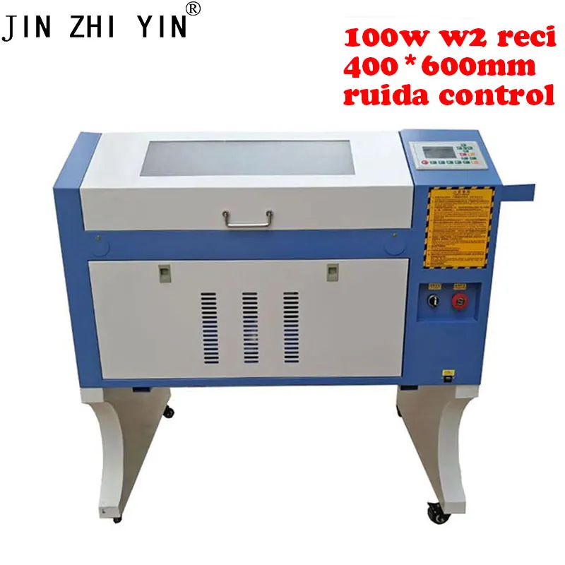 JINZHIYIN 4060 лазерная гравировальная машина Ruida off line управление 600*400 мм 100 Вт reci w2 Co2