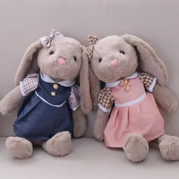 

High Quality Long Ear Bunny Fluffy Rabbit in skirt Plush Toys Cushion Soft Dolls Kid Partner Birthday Christmas Gift