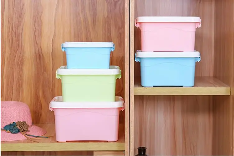 

1PC Candy Color Storage Box Home Useful Plastic Small/Large/Middle Storage Box Case Desk Organizer LF 249