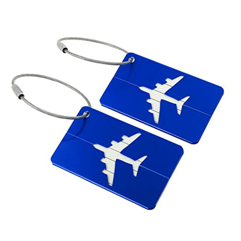 Дорожная страховая бирка сумка чемодан Алюминиевый Имя адрес багаж ID бирки - Цвет: Blue