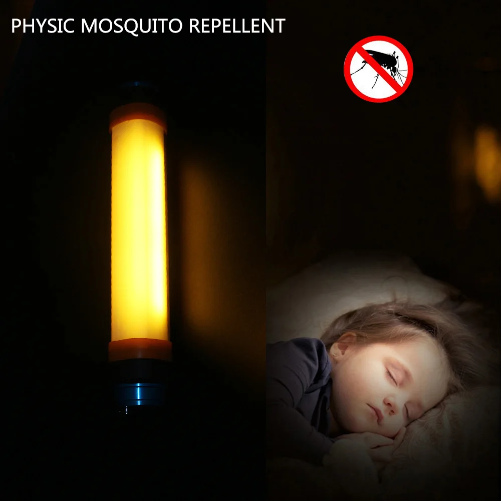 IP68 Многофункциональный USB светодиодный кемпинг light Tube Водонепроницаемый Фонари фонарик Регулируемый Яркость, SOS, комаров убийца лампы