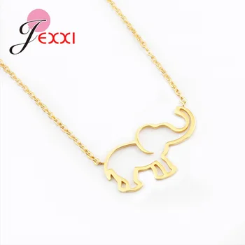 

2020 New Arrival Gold Silver Color Collier Femme Elephant Pendant Necklaces 925 Sterling Silver Chains For Women Jewelry