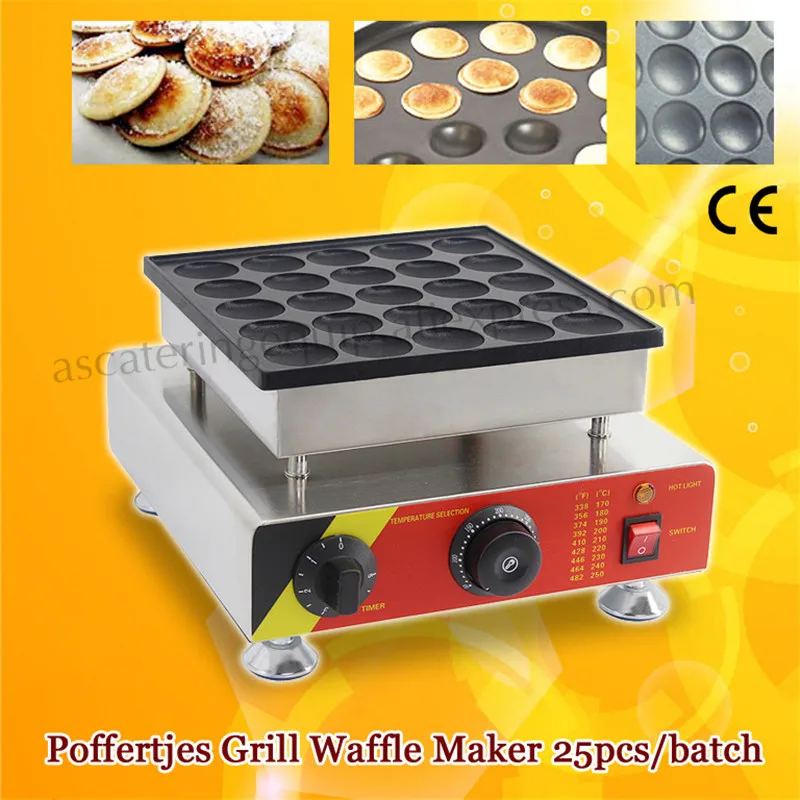 Poffertje Mini Dutch Pancake Baker Maker 45 mm / 1.8-inch Electric Commercial Nonstick (25 Pcs Single)