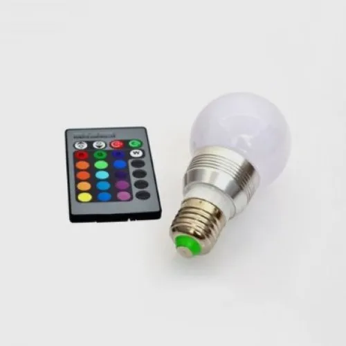 

3W E27 RGB Multi-Color LED Light Bulb With Remote Control