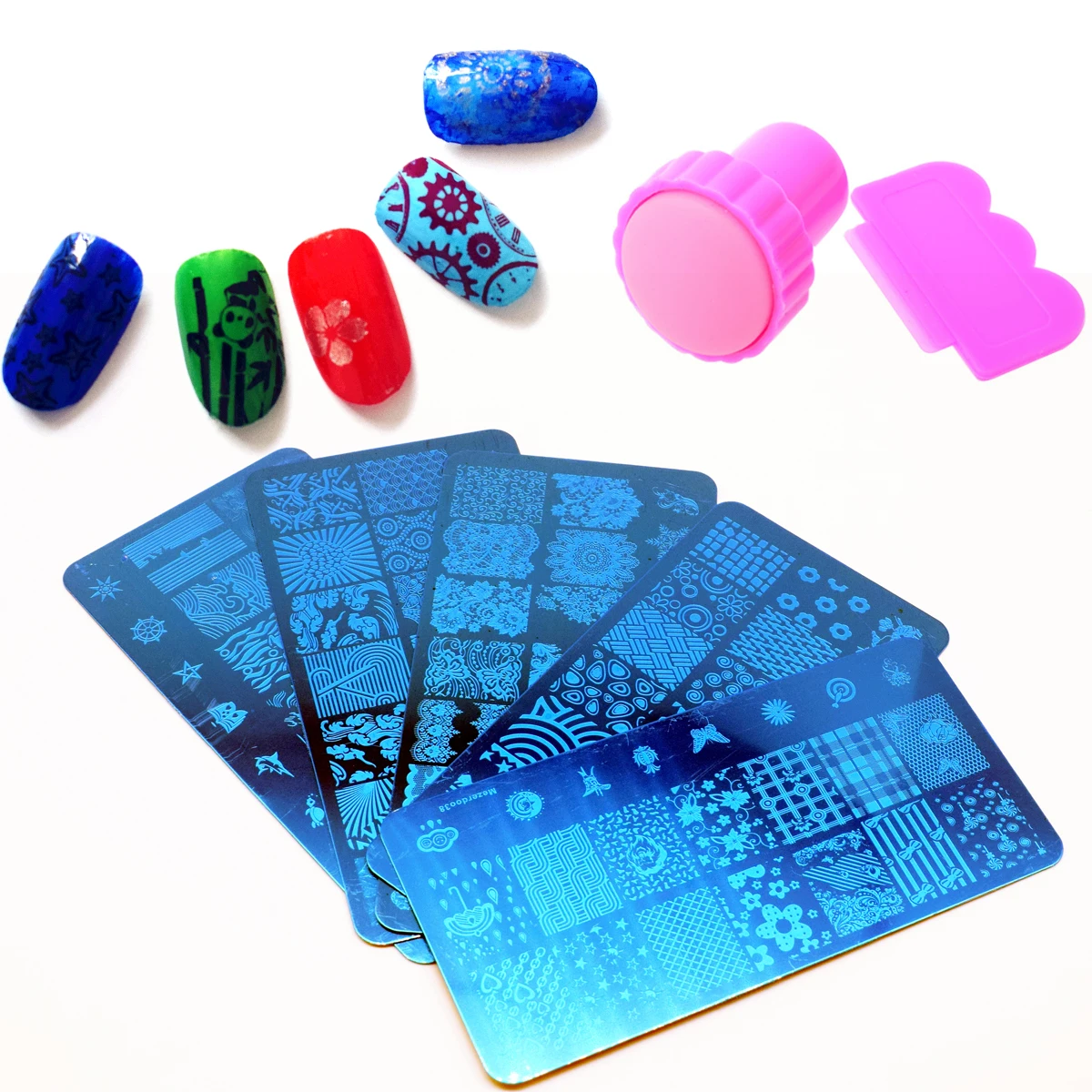 

Nail Stamping Plates Stripes Nail Art Stamper Scraper Set Plate Animal Rectangle Manicure Stamp Template Diy Nail Beauty Print