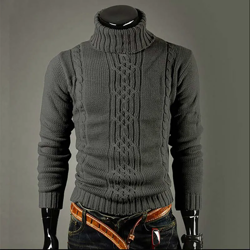 Осень-зима, мужской свитер с высоким воротом, пуловер с высоким воротом, жаккардовый свитер, мужской льняной свитер с высоким воротом, мужская одежда Y1