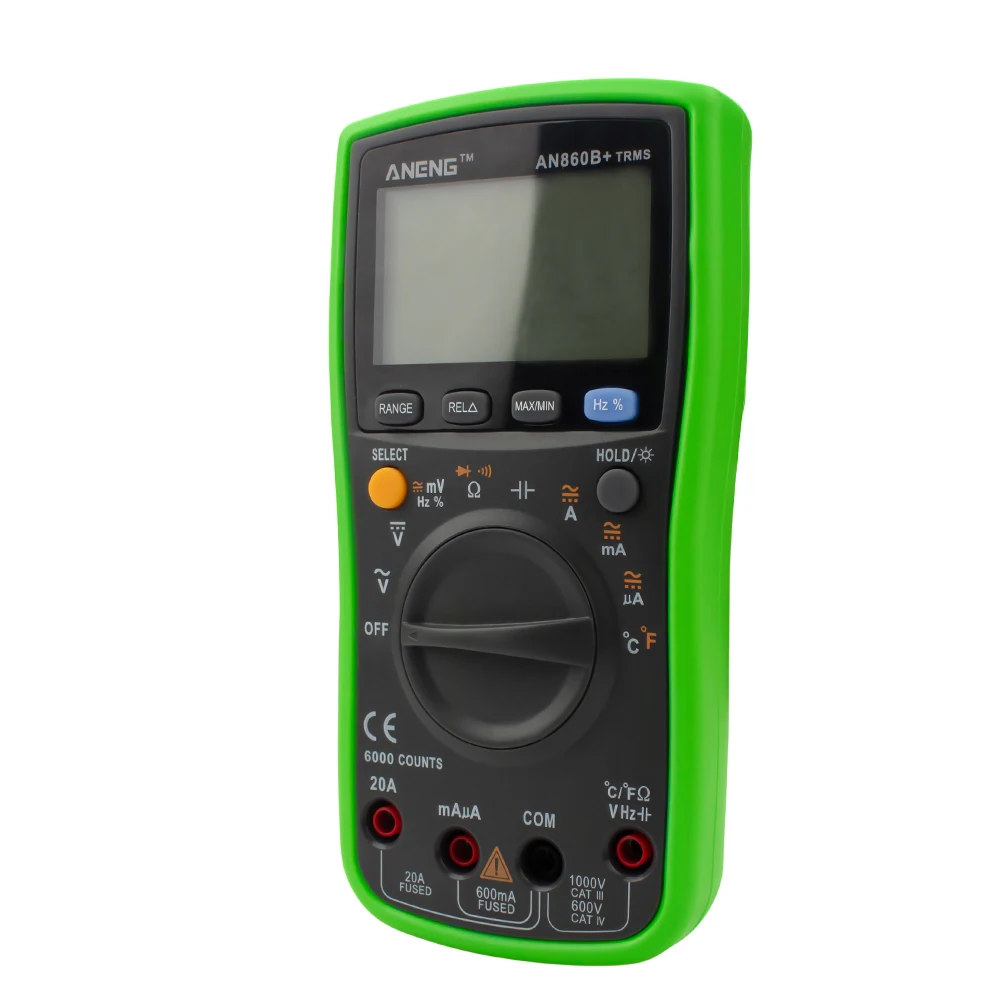 Зеленый ANENG AN860B+ цифровой клещи мультиметр портативный RMS AC/DC сопротивление - Цвет: Зеленый