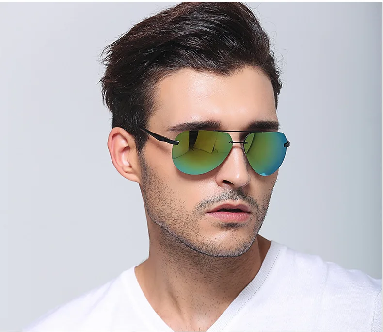 Поляризационные солнцезащитные очки мужские полуоправы солнцезащитные очки из алюминия и магния очки цветная пленка oculos de sol gafas