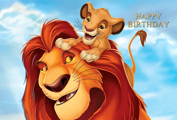 

happy birthday party lion king simba rafiki timon cartoon photo background photography backdrops quality vinyl