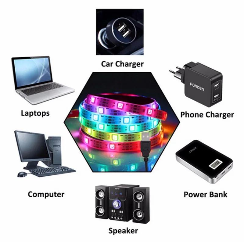 Индивидуально Адресуемая умная Светодиодная лента RGB DC5V WS2812B WS2812 2812b светодиодный