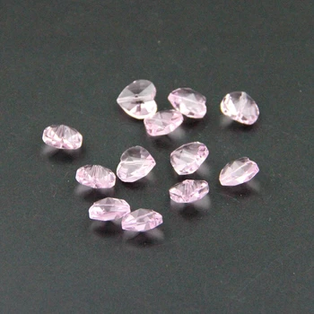 

14mm 1000pcs Pink Crystal Hearts Beads With Straight Middle Hole For jewelry Making Good Quality Necklace Free Shipping