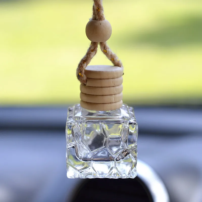  10ml Empty Glass Bottle Refillable Cosmetics Bottles Car Perfume Container with Wooden Cap DROP SHI