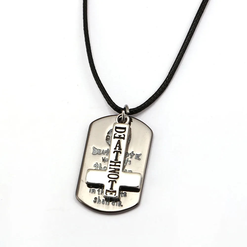 

HSIC New 2017 Anime Death Note Cross Pendant Necklace Chocker Dog Tag Necklace For Women Men Jewelry 12319