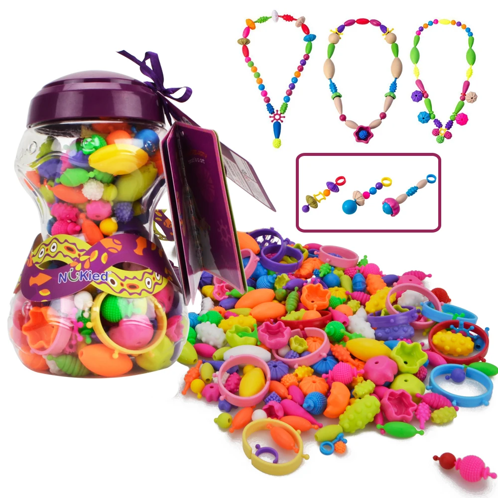 

Snap Pop Beads Girls Toy 252 Pieces DIY Jewelry Kit Fashion Fun for Necklace Ring Bracelet Art Crafts Gifts