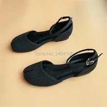 Zapatillas mujer черный, белый, розовый цвет копыта Разделение носком балетки женские расщелина обувь на плоской подошве повседневные сандалии Ремешок на щиколотке Женские туфли-лодочки