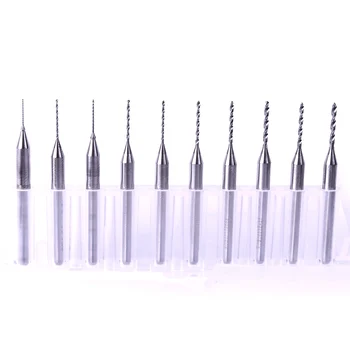 

10 Micro Carbide Drill Bits Set for Pcb Cnc Circuit Board Dremel Jewelry Rotary