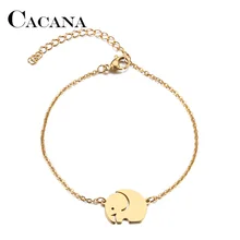 Браслет из нержавеющей стали для мужчин и женщин, Большой Слон золотистого и серебристого цвета, Pulseira Feminina, ювелирные изделия для влюбленных