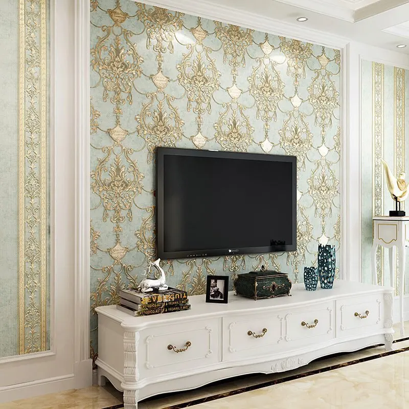European Style Damask Wallpaper For Walls 3 D Embossed Luxury Wall Paper Rolls For Bedroom Living Room Sofa TV Background Decor European Style Damask Wallpaper For Walls 3 D Embossed Luxury Wall Paper Rolls For Bedroom Living Room Sofa TV Background Decor