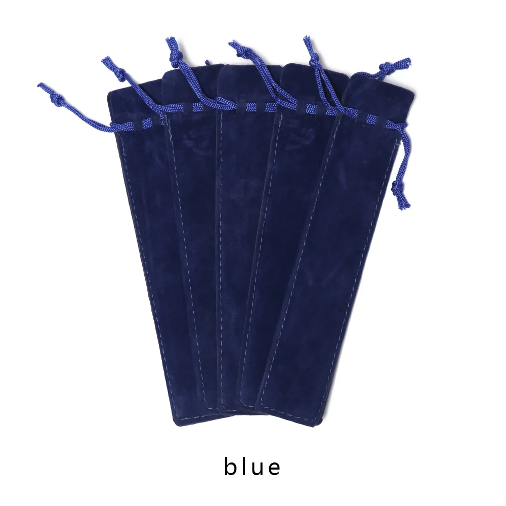 5 шт./лот бархатный пенал для ручек держатель одна Сумочка для ручек и карандашей чехол для фонтана/Шариковая ручка органайзеры подарки - Цвет: Синий