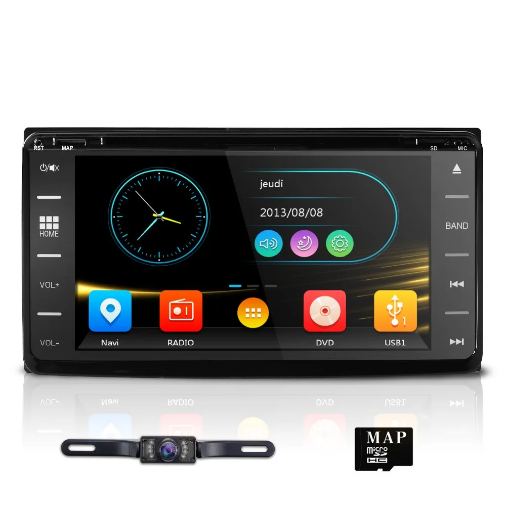 

Hizpo 2DIN car radio navigation gps player For TOYOTA rush 2006-2012 alphard 2008-2015 3G Touch screen obd steering wheel contro