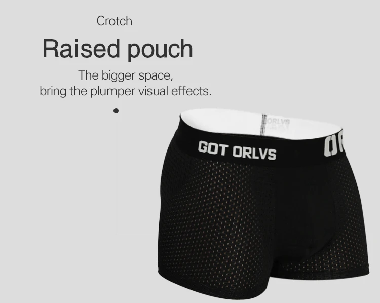 ORLVS Brand boxer men underwear gay boxer shorts ropa interior hombre cueca tanga calzoncillo hombre boxer para hombre mesh