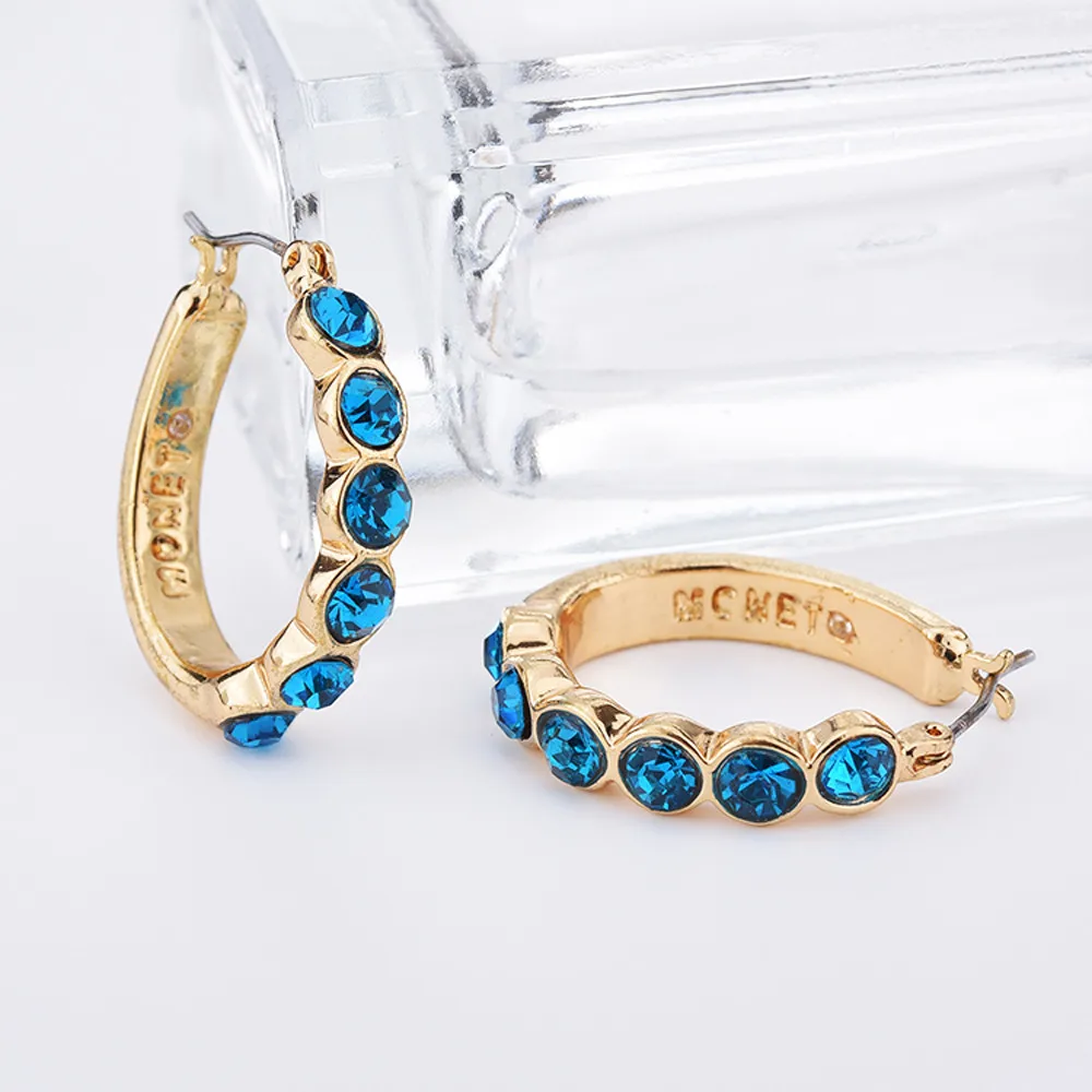 1 пара золотых сережек Huggies маленький круглый кристаллический горный хрусталь серьги-кольца женские Модные Ювелирные изделия Подарки