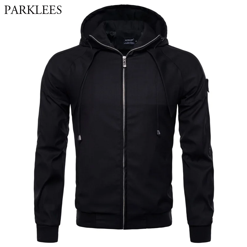 

Mens Hoodie Raglan Sleeve Jacket 2018 Spring Autumn New Casual Cotton Windbreaker Jackets Coats Men Zipper Bomber Jacket Homme