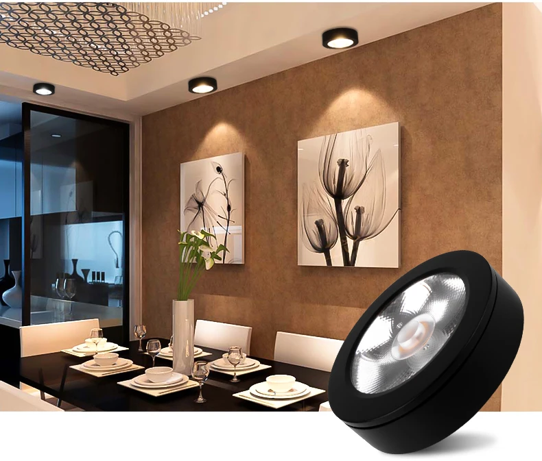 LED Downlight Dimmable 3W 5W 7W 10W 15w Ultra Thin Surface Mounted Driverless cob led Lamp Spot Light AC220V 230V