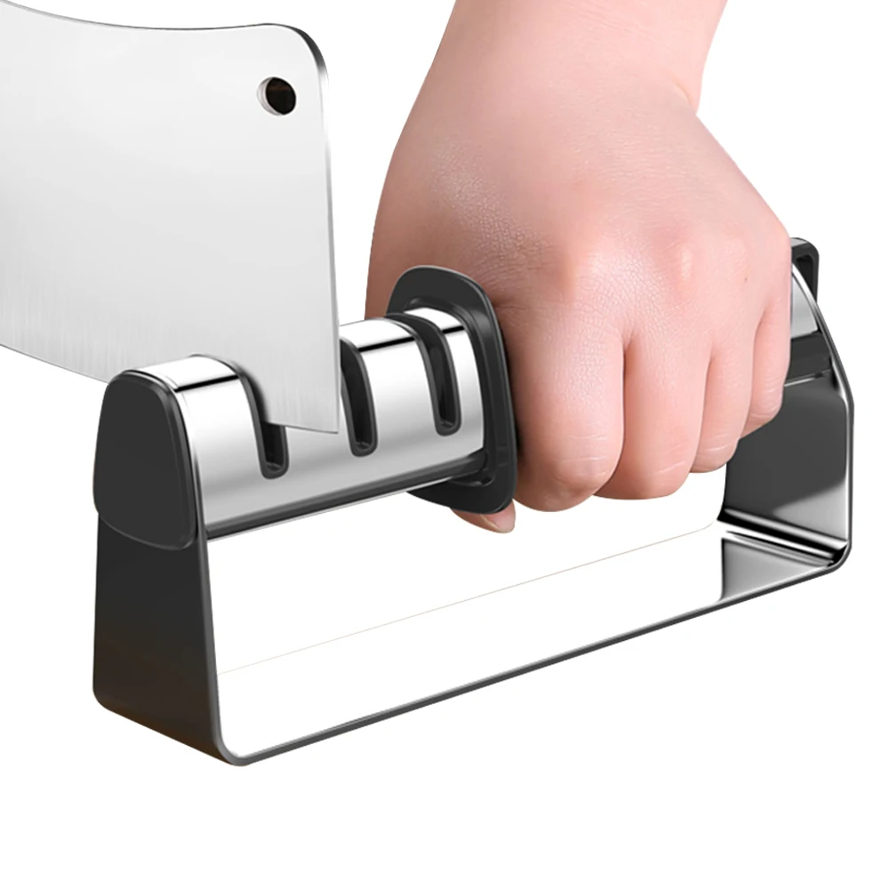 

BEEMSK Stainless steel knife sharpener 3 stages grindstone Professional Kitchen Knife Sharpener knives Whetstone Sharpener Tool