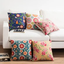 Floral Patterns Cotton Embroidery Sofa Cushion Cover Perfect Quality Home Decoration Housewarming Gift Car Throw Pillow Cover