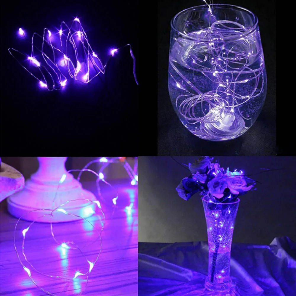 Lâmpada LED alimentado por bateria AA em pés 10M100LED Festival Luzes de Natal de Casamento de fadas Jardim decorativo prata wrie corda lâmpada