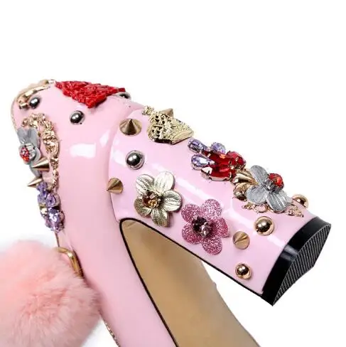 Color Caliente Zapatos Rosa Vestir Decoración La Flor Rosado Correa Mejor Venta Hebilla Moda Boda Bombas De Diseño Tacón Cuadrado 2019 q451XRxwg
