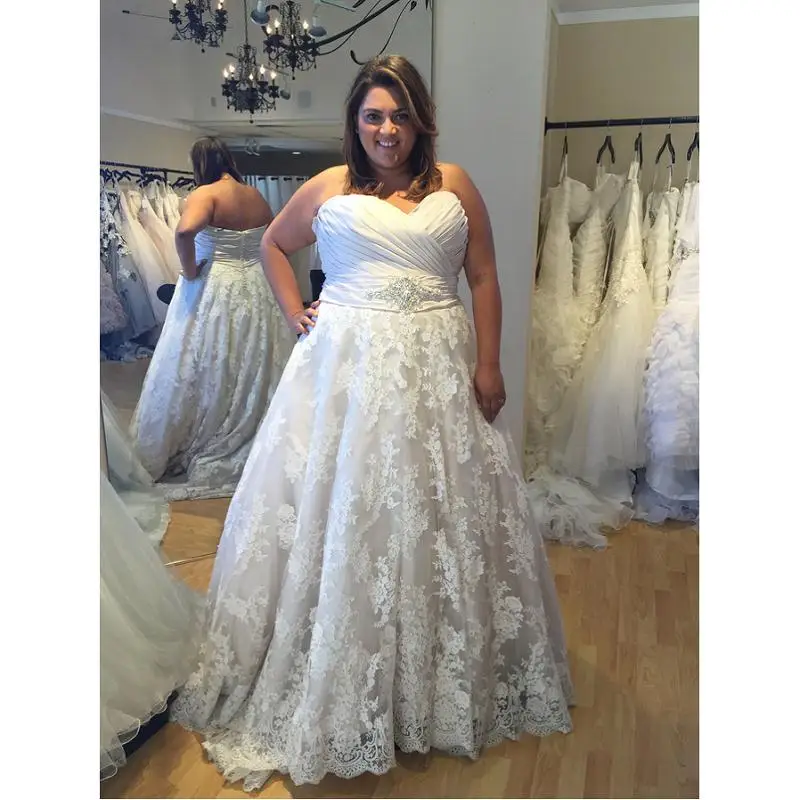 Vestidos De Novia A Line свадебное платье большого размера 2020 Милая Аппликация Кружева