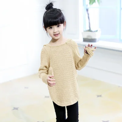 Модный простой свитер с капюшоном свитера для девочек детский пуловер свитер пуловер для мальчиков осенне-зимняя одежда для маленьких девочек детское пальто - Цвет: 1