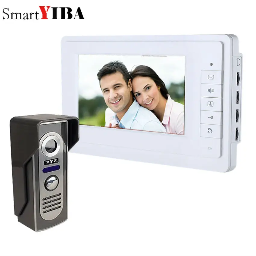 SmartYIBA 7 дюймов видео-телефон двери дверной звонок Домофон комплект 1-камера 2-монитор Ночное видение - Цвет: 81611