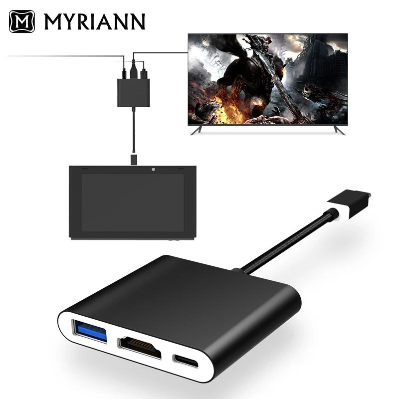  MYRIANN 1080P HDMI Type-C Adapter Dock for Nintend Switch TV HDMI Converter Cable for Nintend Switc