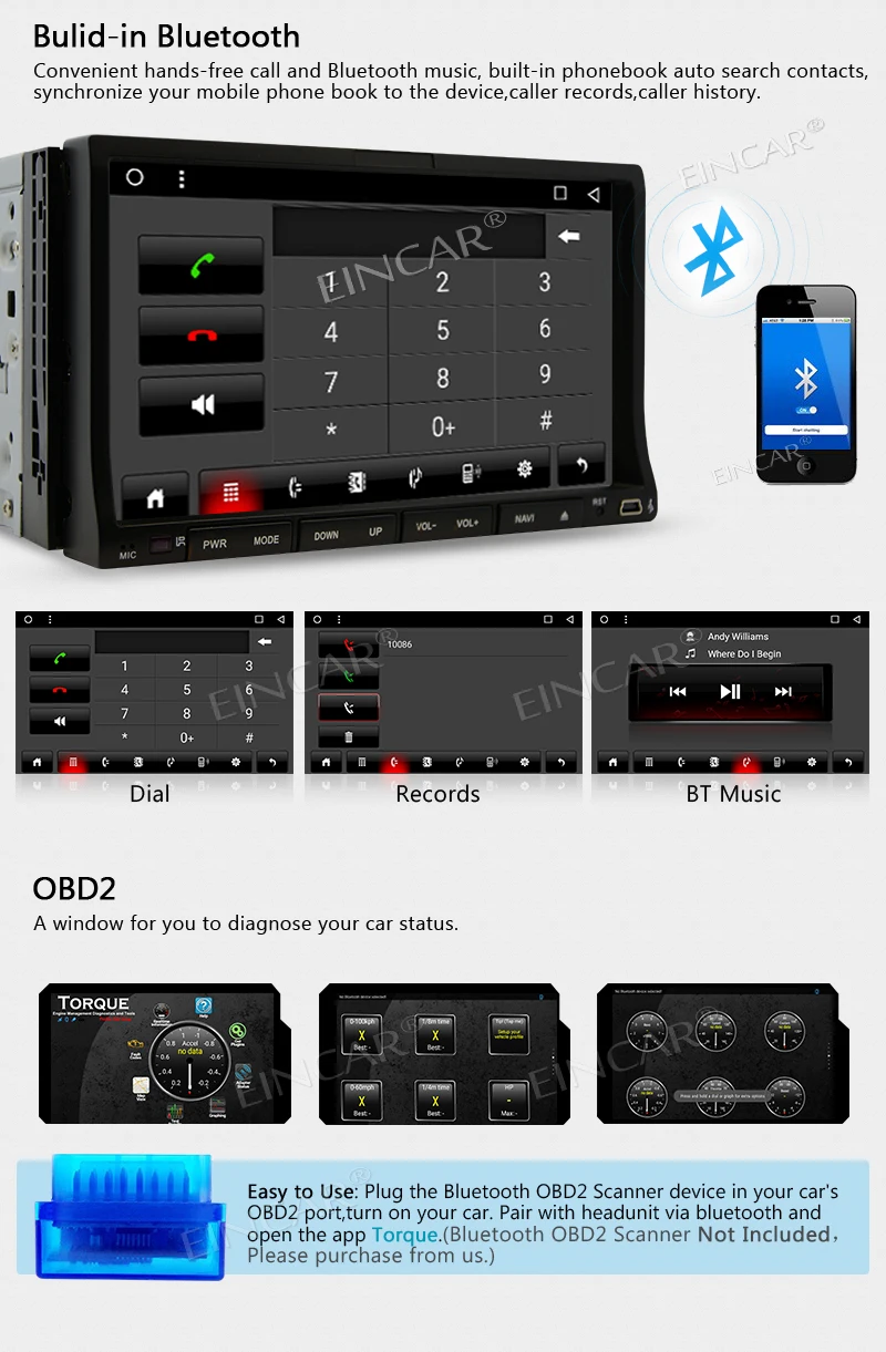 Best Android 7.1 Car Stereo 2 Din automotive vehicle GPS DVD Player Radio Touch Screen Head Unit Support Bluetooth Wifi+Rear Camera 4