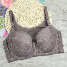  Korean Version  Sexy Lingeries Women Bras Plus Size 110DEF Large Cups Breathable Vest Front Fastener Lace Women's Underwear 