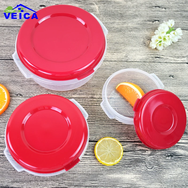 

Sealed Crisper Refrigerator Plastic Food Storage Box Preservation Box Container Kitchen Supplies 3pcs/set Hot Sale