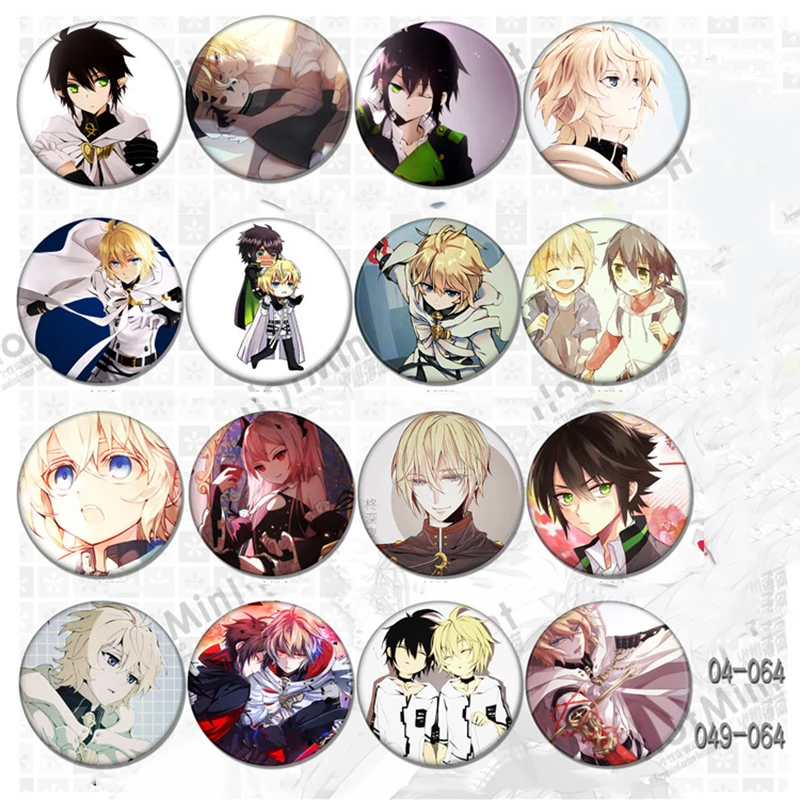 

58MM Seraph Of The End Owari No Anime Yuichiro Hyakuya Hiiragi Shinoa Hiiragi Shinoa Kimizuki Badges Brooch Pins