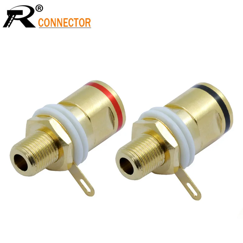 

1pair High quality Copper Gold plated Connector Speaker banana plug BINDING POST terminal banana socket for Speaker Amplifier