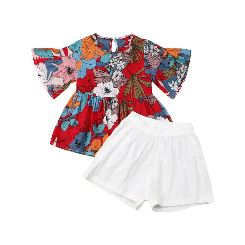 

2019 Mädchen Kinderkleidung Kurzarm - T - shirt Shorts Zwei Stück Sommer kids girls clothes short sleeve 2pieces