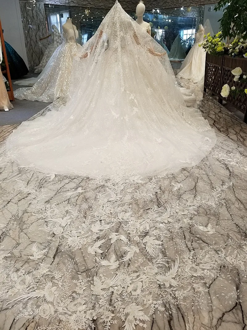 LS174014 Новые свадебные платья с вуалью с короткими рукавами, с аппликацией Свадебные платья с бусинами, Китай