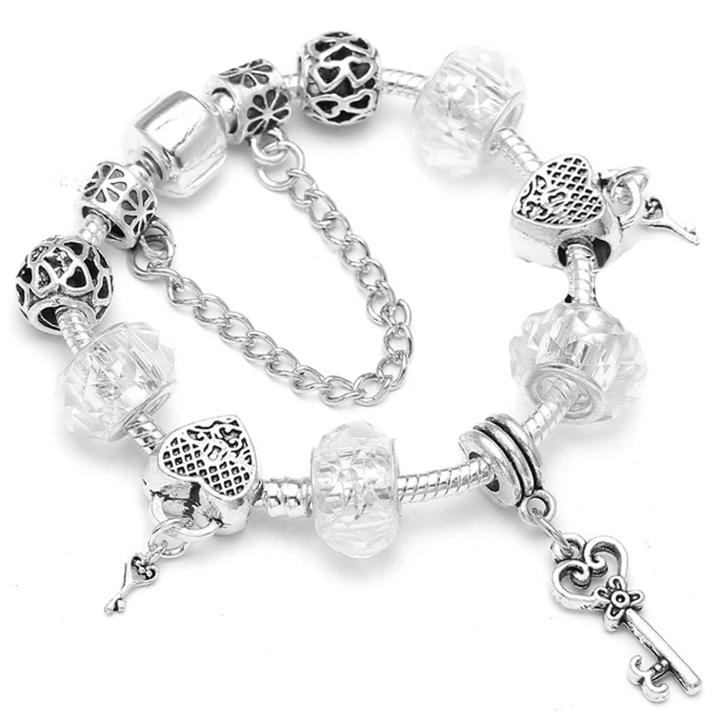 Boosbiy европейский модный шарм браслеты для женщин Дети Подарок Кристалл бусины в форме сердца брендовые браслеты ювелирные изделия BBA230
