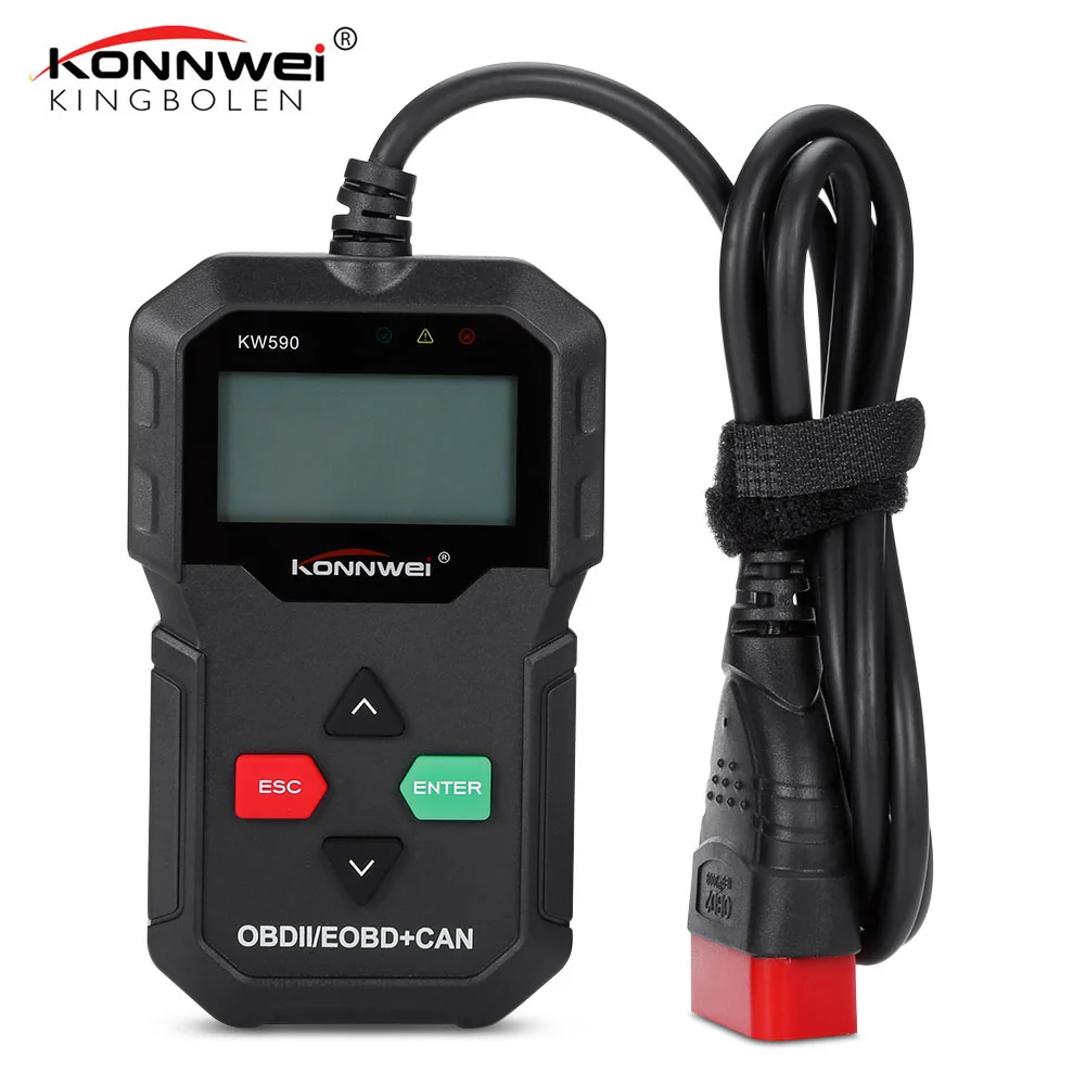 Konnwei KW590 универсальный оптический II/EOBD автоматический диагностический сканер для