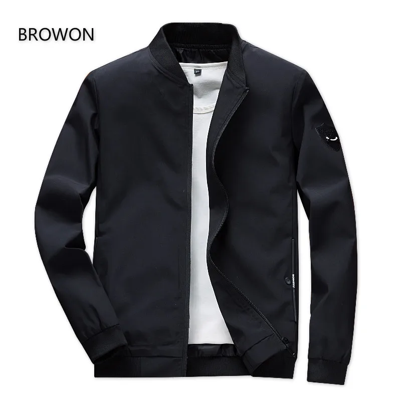 BROWON, мужские куртки, модные мужские куртки из полиэстера, приталенные ветровки, мужские пальто, Анорак, уличная одежда, куртки-бомбер в стиле хип-хоп, 4XL