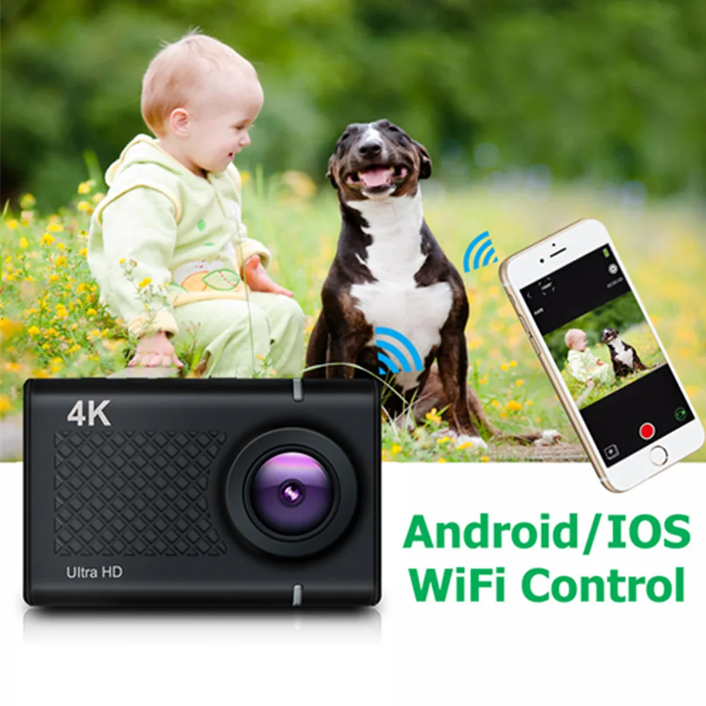

NTK96660 Action Camera 24MP Ultra HD 4K 3840*2160 30fps WiFi 2.35'' 170D 30M Waterproof Helmet Video Recording Cameras Sport Cam