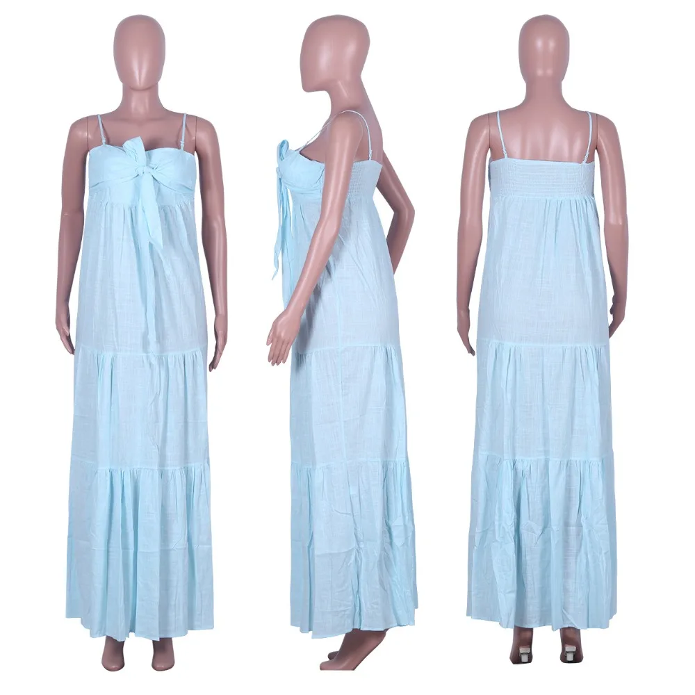 Женское летнее пляжное платье-спагетти на бретельках с завязками, бюстгальтер с каскадными оборками, комбинированное Макси платье богемные Длинные платья vestido GLME283